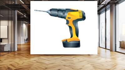 Electric screwdriver on white background. Vector illustration Wall mural