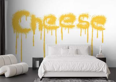 Spray Painted Graffiti Cheese Word Sprayed isolated with a white background. Wall mural