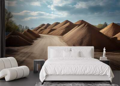 Sand Piles in a Row, Realistic Image Wall mural