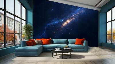 A galactic nebula with blue and orange hues, showcasing the beauty of the cosmos. Wall mural