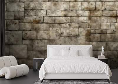 castle wall texture featuring a stone wall and a square block Wall mural