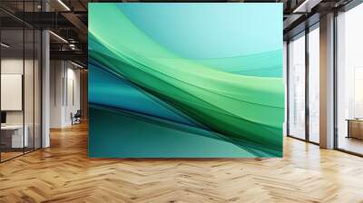 green blue background in the form of a wave Wall mural