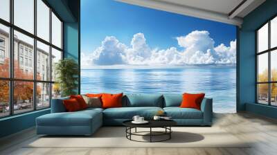 Ocean and Clouds Seascape Background Image Wall mural