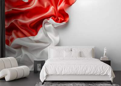 Red and White Fabric Drape Wall mural