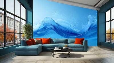 Serene waves of blue water creating a calming atmosphere. Wall mural