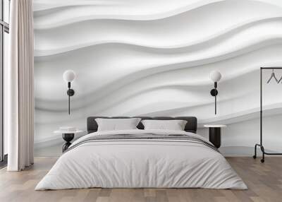 texture white waves on a isolated background Wall mural