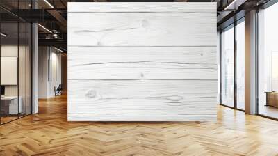 texture white wood planks with a black line on a white wood background Wall mural