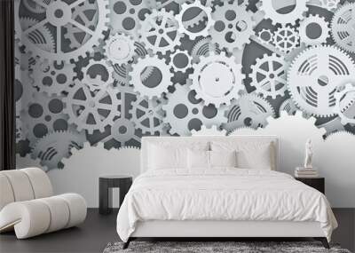 Clock mechanism vector poster banner design template Wall mural