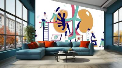 Doctors work on kidney treatment urology vector Wall mural