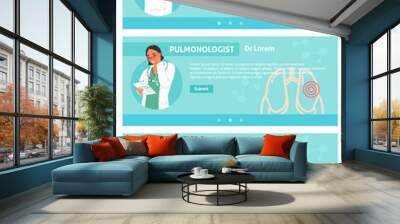 Medical health care online service website header Wall mural