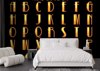 Art studio Art deco Alphabet - 3D illustration Wall mural