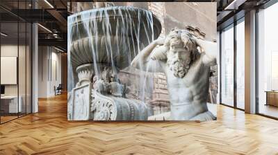 Landmarks of Catania, Sicily: closeup view of the Amenano fountain by the main Dome Square Wall mural