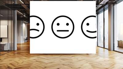 Emotions, rate your experience, feedback concept vector icons in line style design for website, app, UI, isolated on white background. Editable stroke. Vector illustration. Wall mural