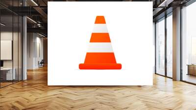 Orange traffic cone vector icon in flat style design for website design, app, UI, isolated on white background. Vector illustration. Wall mural