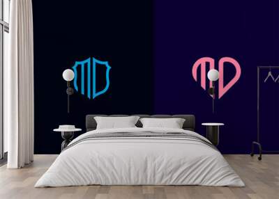 MD Logo Set modern graphic design, Inspirational logo design for all companies. -Vectors Wall mural