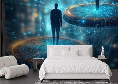 Holographic Learning Hubs, Digital Skills Gap and Workforce Development Wall mural