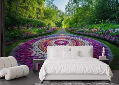 Mandala Garden Path Buddhism, Hinduism Religion Spiritual Symbol Wall mural