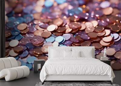 Sequin Material Structure Background - Generative AI Wall mural