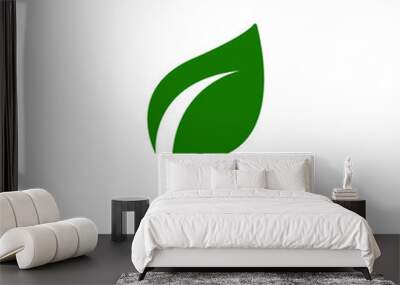 leaf logo icon design template vector Wall mural