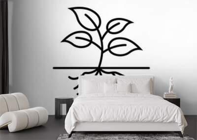 plant root logo icon design template vector Wall mural