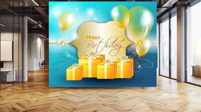 Happy Birthday card Wall mural