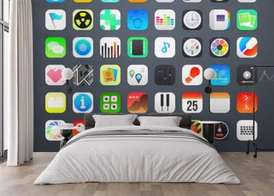 Flat icons gradient style with rounded corners Wall mural