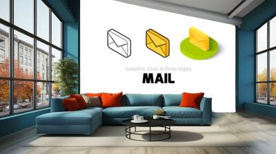 Mail icon in different style Wall mural