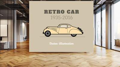 Retro car, vintage collection Wall mural