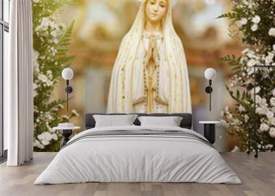 Statue of the image of Our Lady of Fatima Wall mural