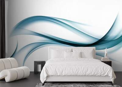 abstract blue awesome waves background Wall mural