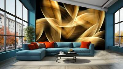 abstract gold wave background Wall mural