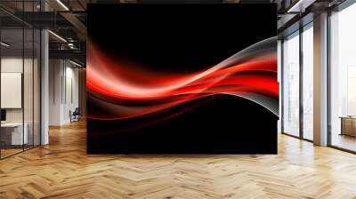 Abstract Red Waves Art Background Wall mural