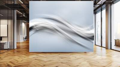 Awesome white and grey abstract background. Futuristic motion waves  design. Interior home decoration. Wall mural