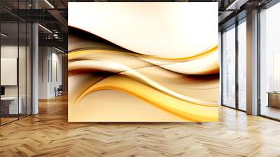 Brown bright waves art. Blurred effect background. Abstract creative graphic design. Decorative fractal style. Wall mural