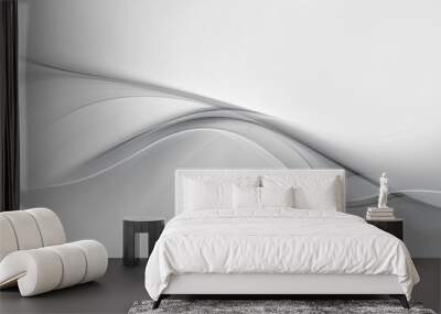 Modern trendy white and grey background. Futuristic decor wavy design. Wall mural