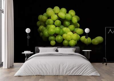 grapes on black background Wall mural