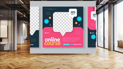 online course social media pack template premium vector Wall mural