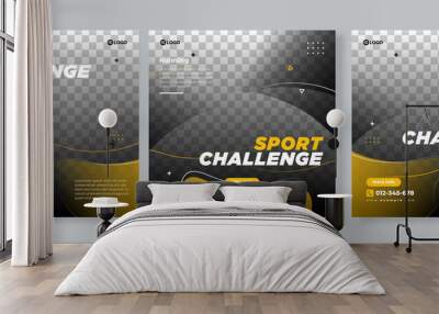 Sport banner social media pack template premium Wall mural