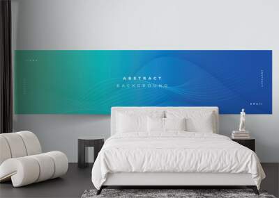 Gradient blue abstract background linkedin banner template Wall mural