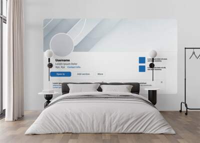 Linkedin banner mockup, profile page mockup presentation abstract banner template Wall mural