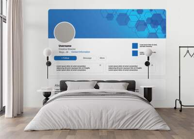 Social media LinkedIn page mockup abstract technology banner template Wall mural