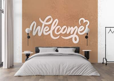 Welcome banner with vintage retro background Wall mural