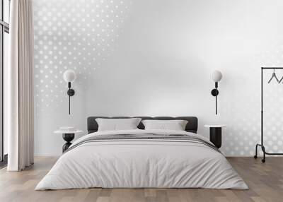 Abstract gradient white background with halftone decoration. Wall mural