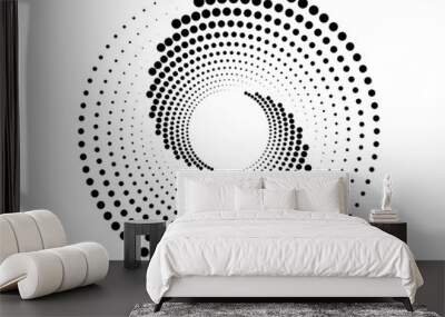 Abstract Spiral dotted background with black colour. vector illustration Wall mural