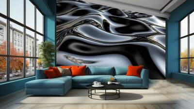 Glossy metallic surface reflecting light Wall mural