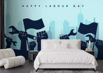 Illustration Vector Design Of World Labour day 1 May Wall mural