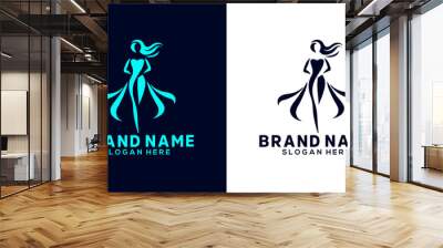 Beauty and fashion logo design template. Elegant woman silhouette.
 Wall mural