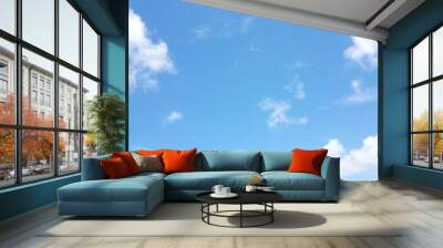 blue bright sky and cloud view  background Wall mural