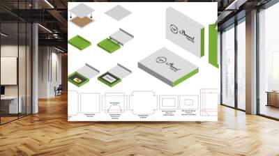 Box packaging die cut template design. 3d mock-up Wall mural