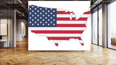 map of united states of america flag Wall mural